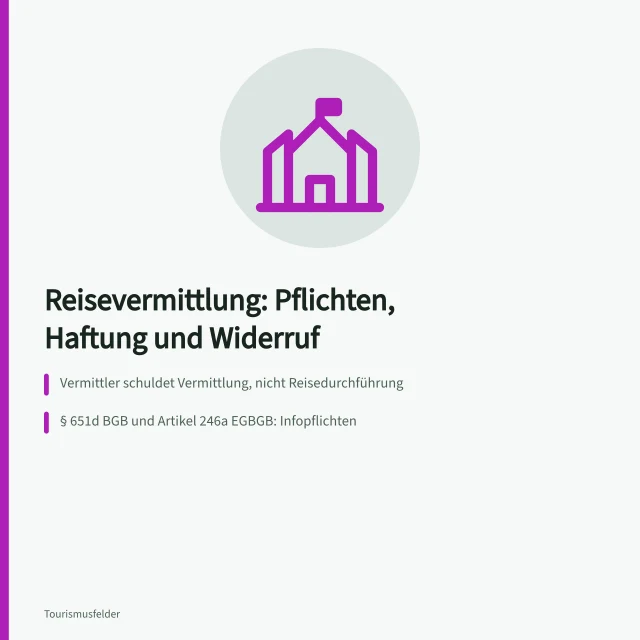 Reisevermittlungsvertrag: Pflichten, Haftung und Widerrufsrecht im Überblick. Reisevermittlung Verträge: Pflichten, Haftung und Widerruf
